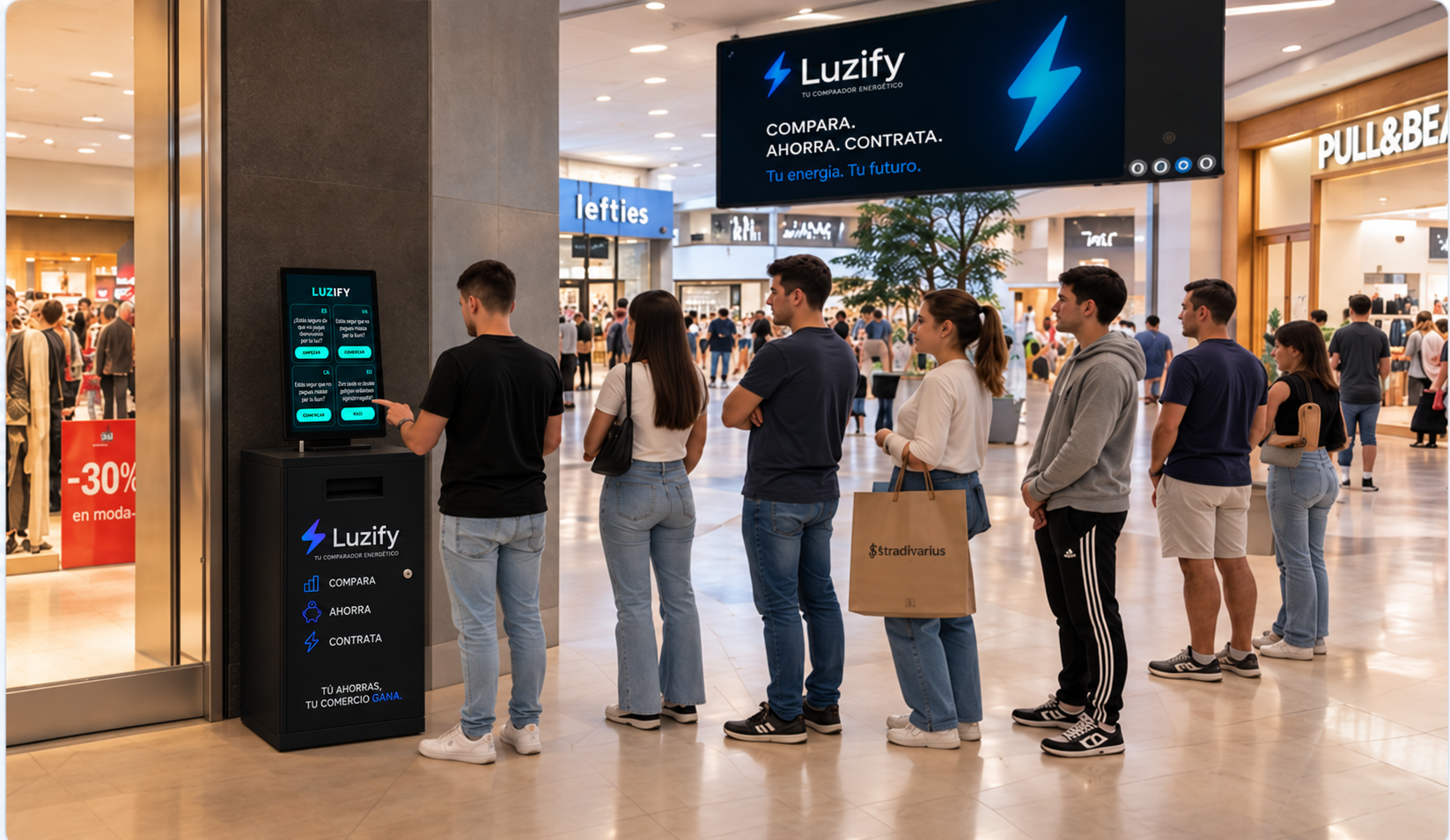 ATM Luzify en centro comercial