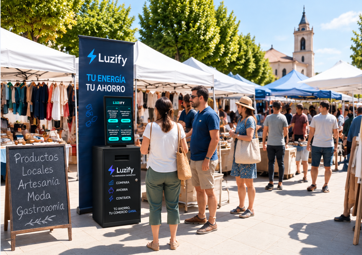 ATM Luzify en mercadillo